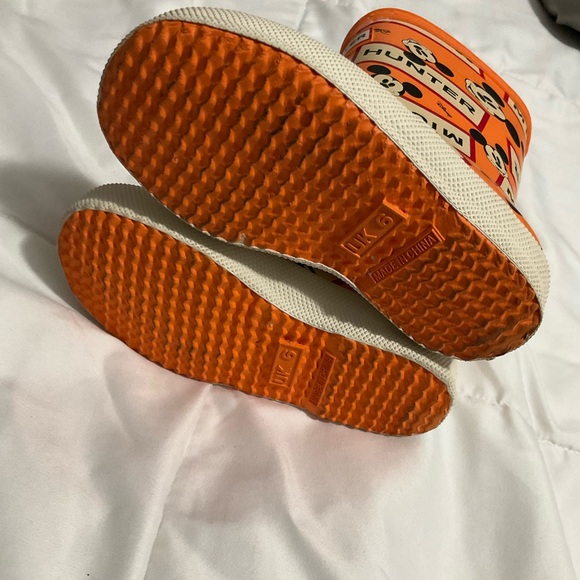 Hunter Kids Orange Rain Boots size UK 6 - Picture 4 of 6